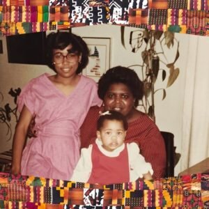 Adult with two children seated